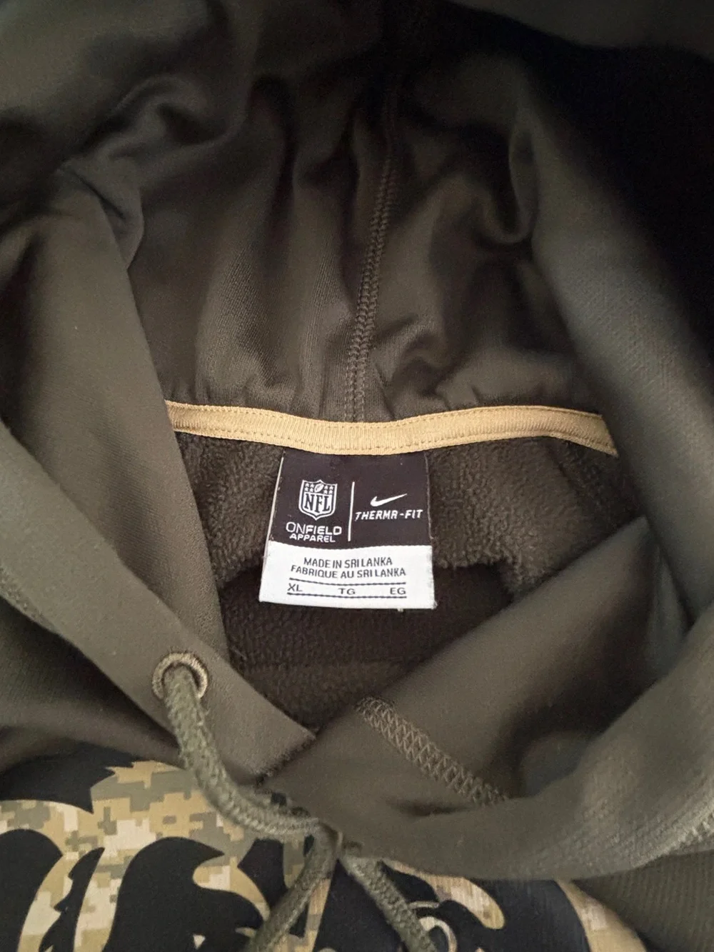 Nike Men’s Olive Green Chicago Bears Salute to Service Hoodie XL